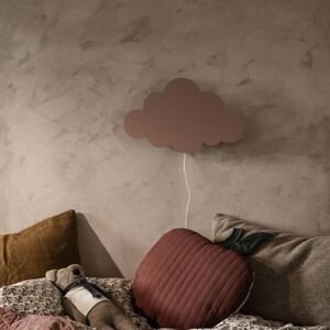 fermLIVING Nástenné svietidlo Cloud, drevo, ružová farba, zástrčka
