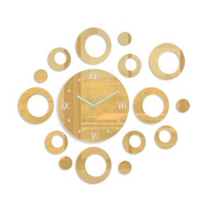 3D nalepovacie hodiny Rings zlaté